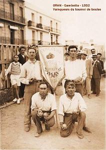 Oran- SDV- 6642-Vainqueurs tournoi de boules de Gambetta - 1932